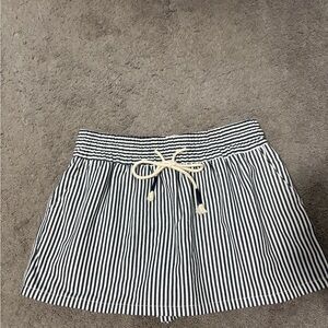 Navy and White Striped Skort